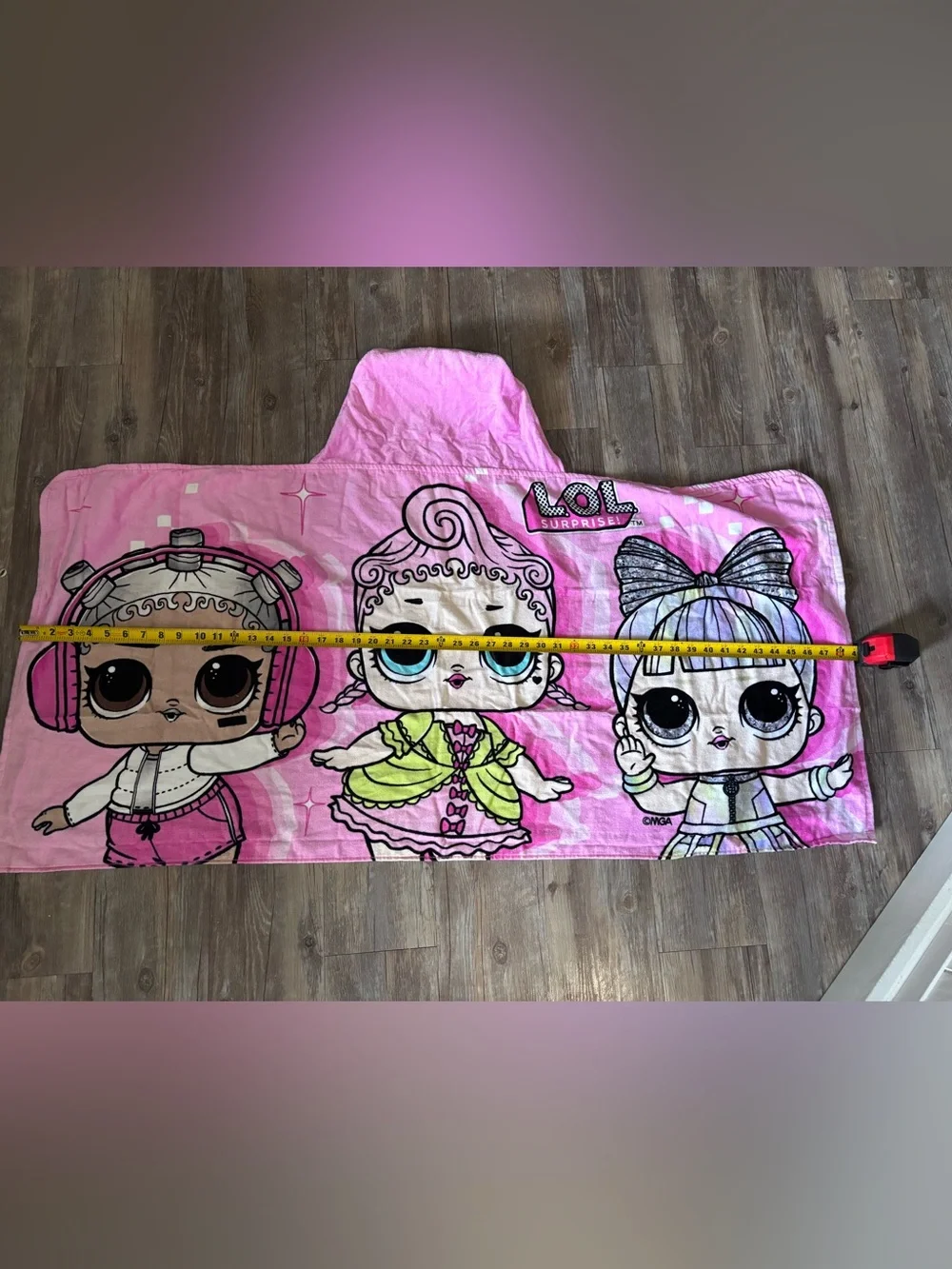LOL Surprise Kids Bath & Beach Soft Cotton Terry Hooded towel wrap